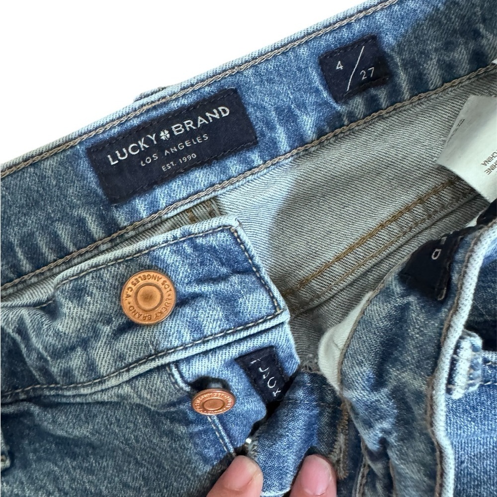 Lucky Brand Light Blue Ripped Straight Leg Jeans - Picture 4 of 4
